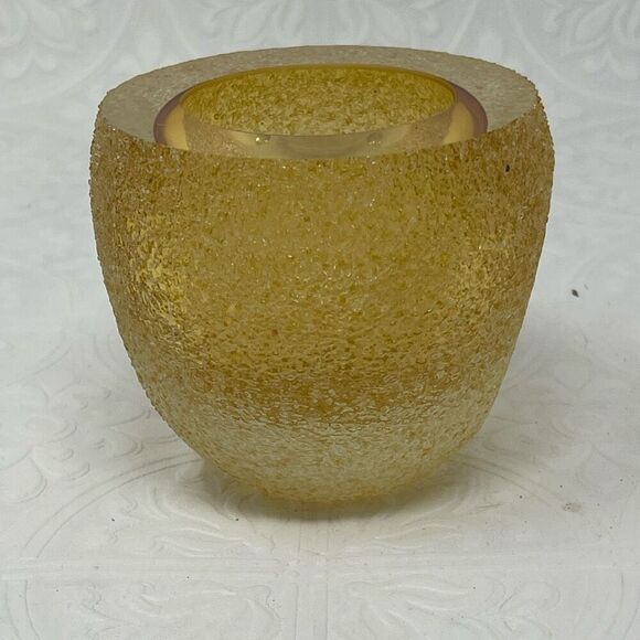 Fifth Avenue Amber Crystal Frosted Votive Candle Holder - Picture 3 of 7